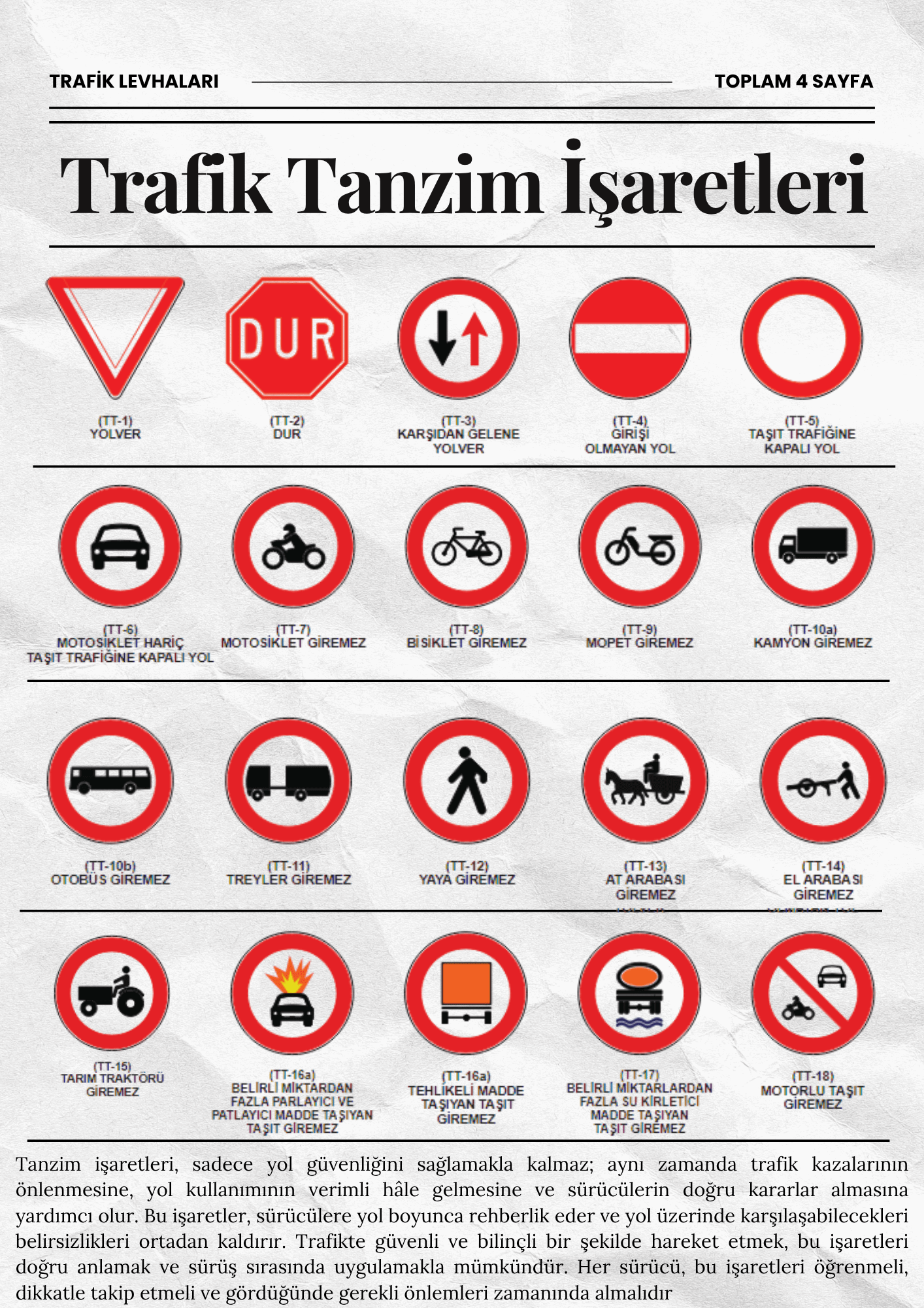 Trafik İşareti 4